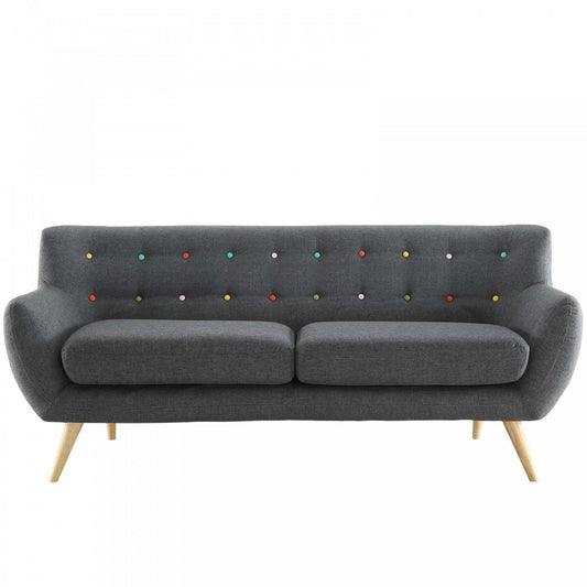 Remark Upholstered Fabric Sofa, Gray