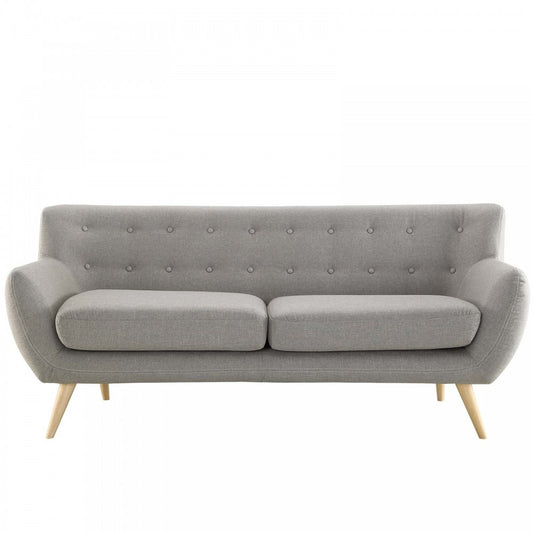 Remark Upholstered Fabric Sofa, Light Gray