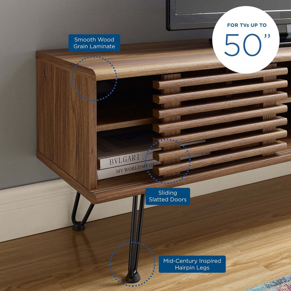 Render 46" Media Console TV Stand, Walnut, EEI-4586-WAL