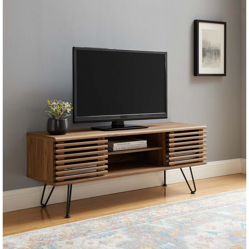 Render 46" Media Console TV Stand, Walnut, EEI-4586-WAL