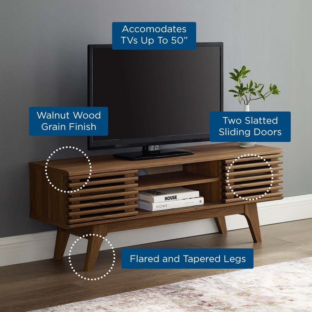Render 46" Media Console TV Stand, Walnut, EEI-3837-WAL