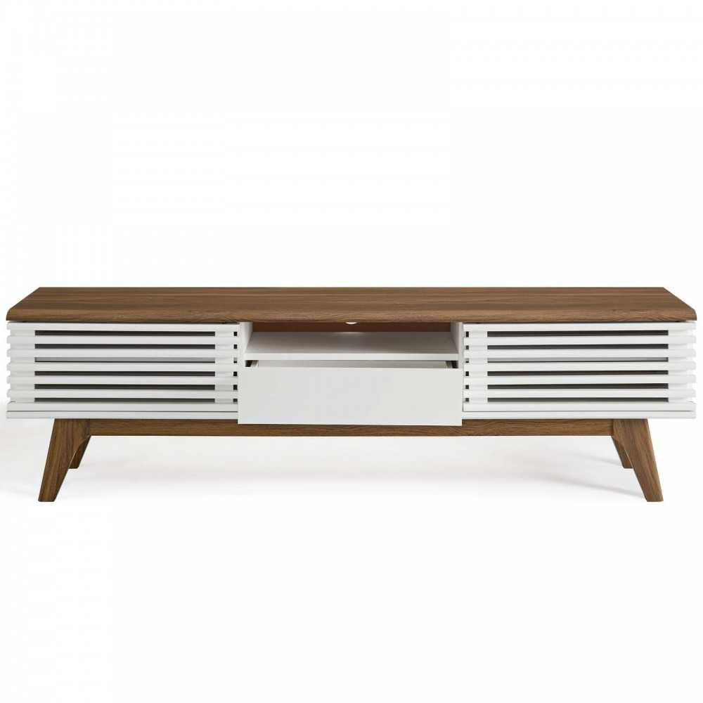 Render 59" TV Stand, Walnut White