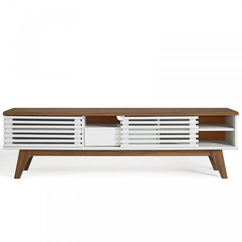 Render 59" TV Stand, Walnut White