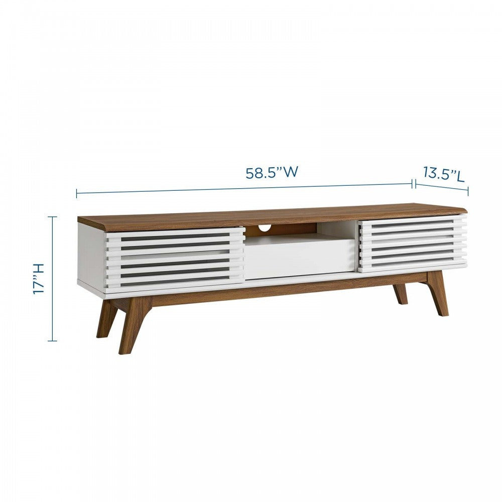 Render 59" TV Stand, Walnut White