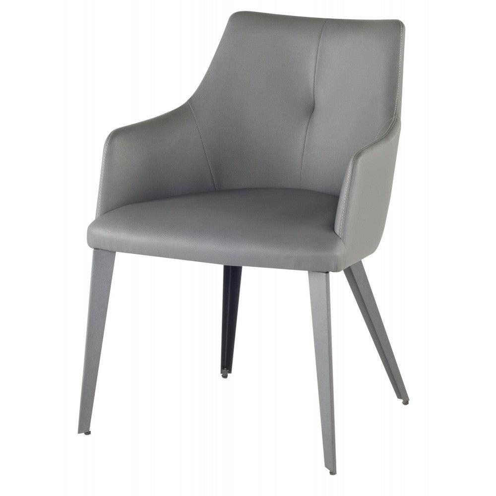 Renee Gray Naugahyde Dining Chair