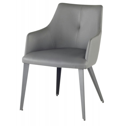 Renee Gray Naugahyde Dining Chair