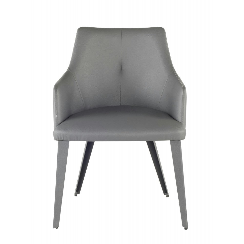 Renee Gray Naugahyde Dining Chair