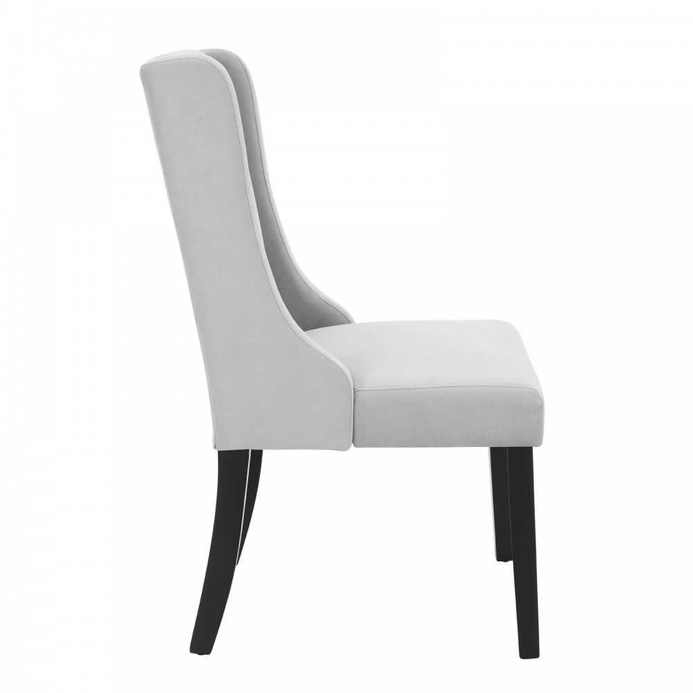 Renew Parsons Performance Velvet Dining Side Chairs - Set of 2, Light Gray