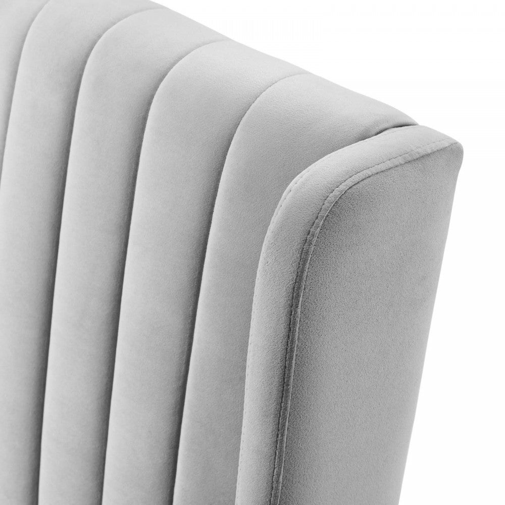 Renew Parsons Performance Velvet Dining Side Chairs - Set of 2, Light Gray