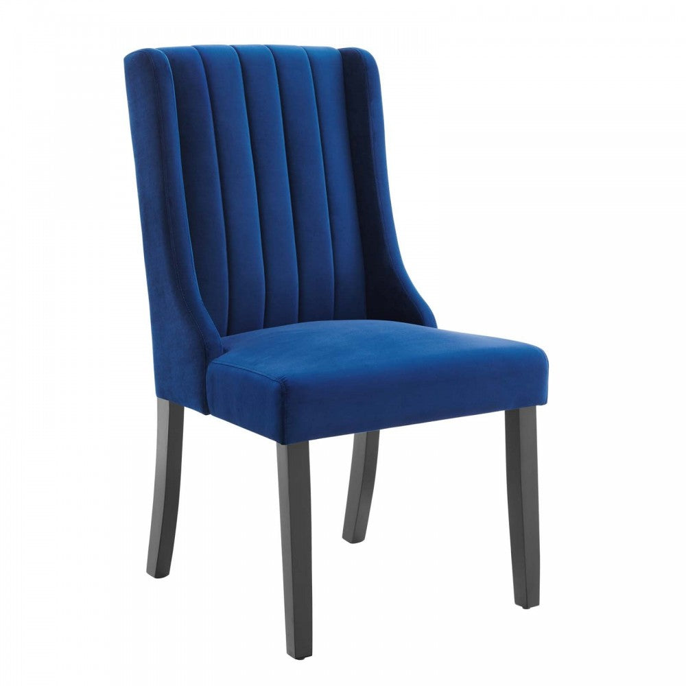 Renew Parsons Performance Velvet Dining Side Chairs - Set of 2, Navy