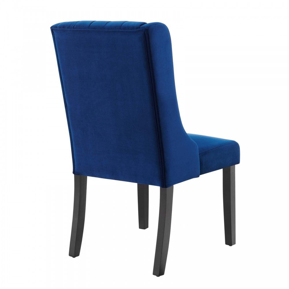 Renew Parsons Performance Velvet Dining Side Chairs - Set of 2, Navy