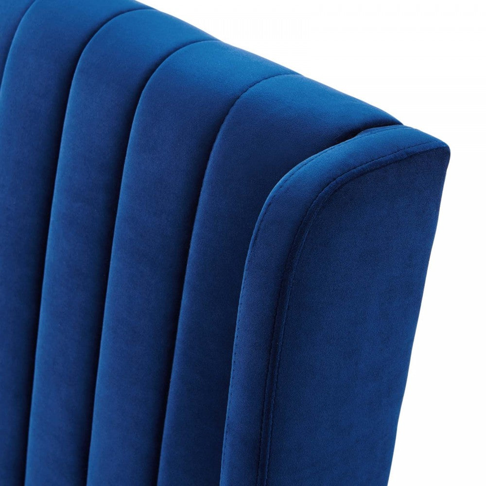 Renew Parsons Performance Velvet Dining Side Chairs - Set of 2, Navy