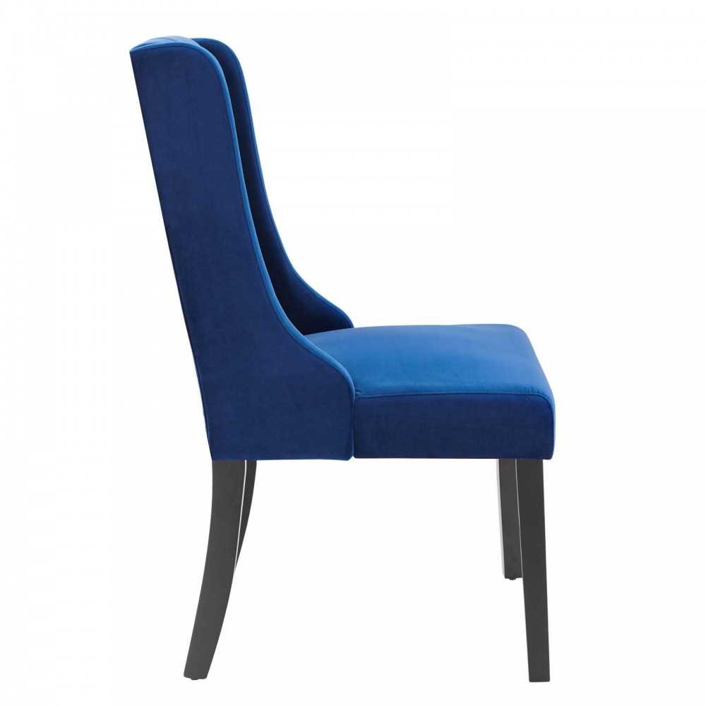 Renew Parsons Performance Velvet Dining Side Chairs - Set of 2, Navy