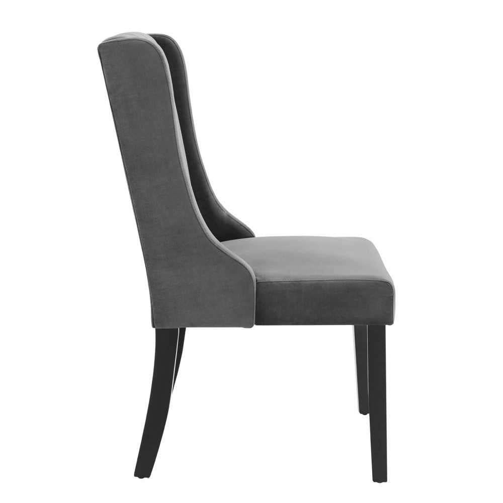 Renew Parsons Performance Velvet Dining Side Chairs - Set of 2, Gray