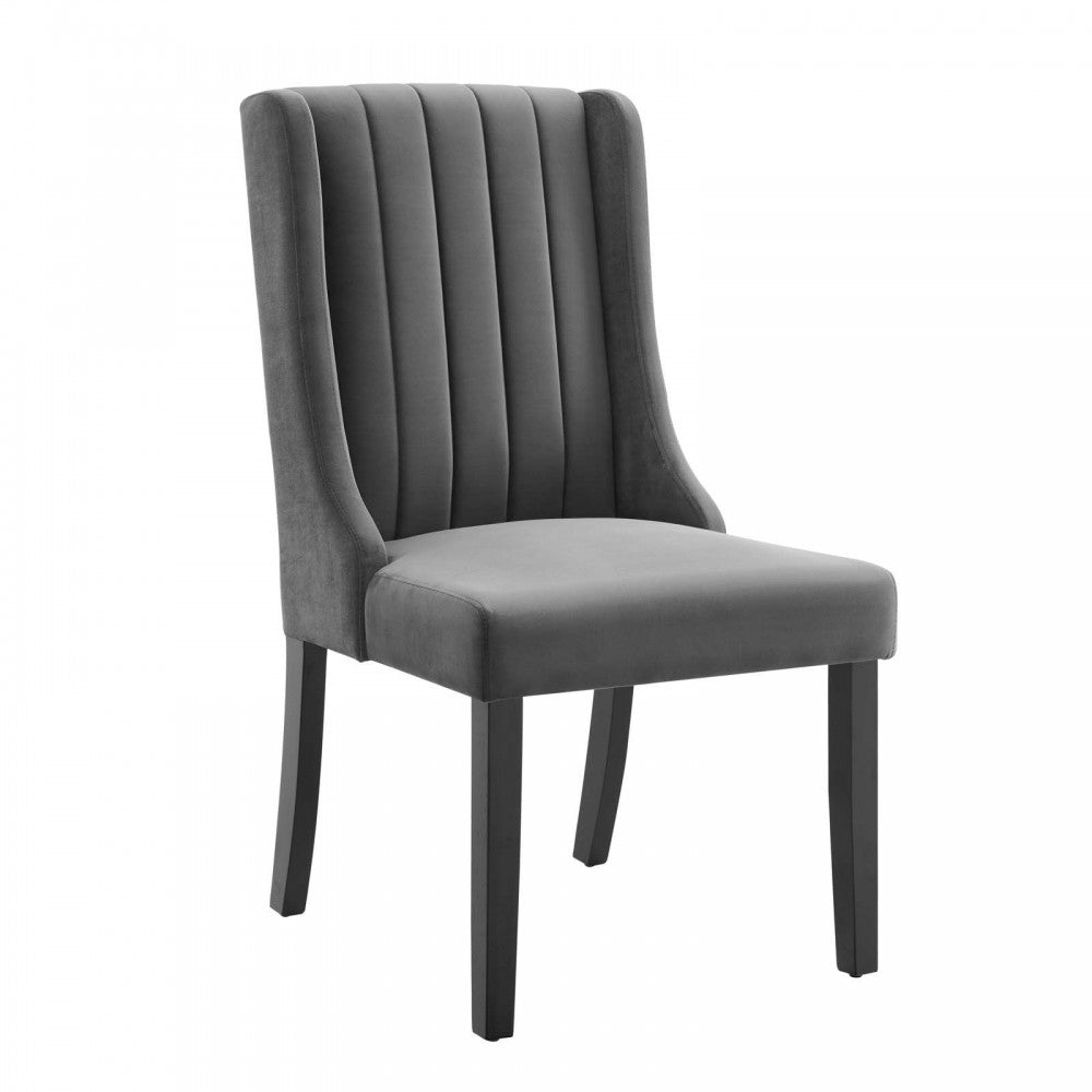 Renew Parsons Performance Velvet Dining Side Chairs - Set of 2, Gray