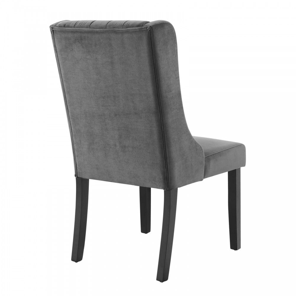 Renew Parsons Performance Velvet Dining Side Chairs - Set of 2, Gray