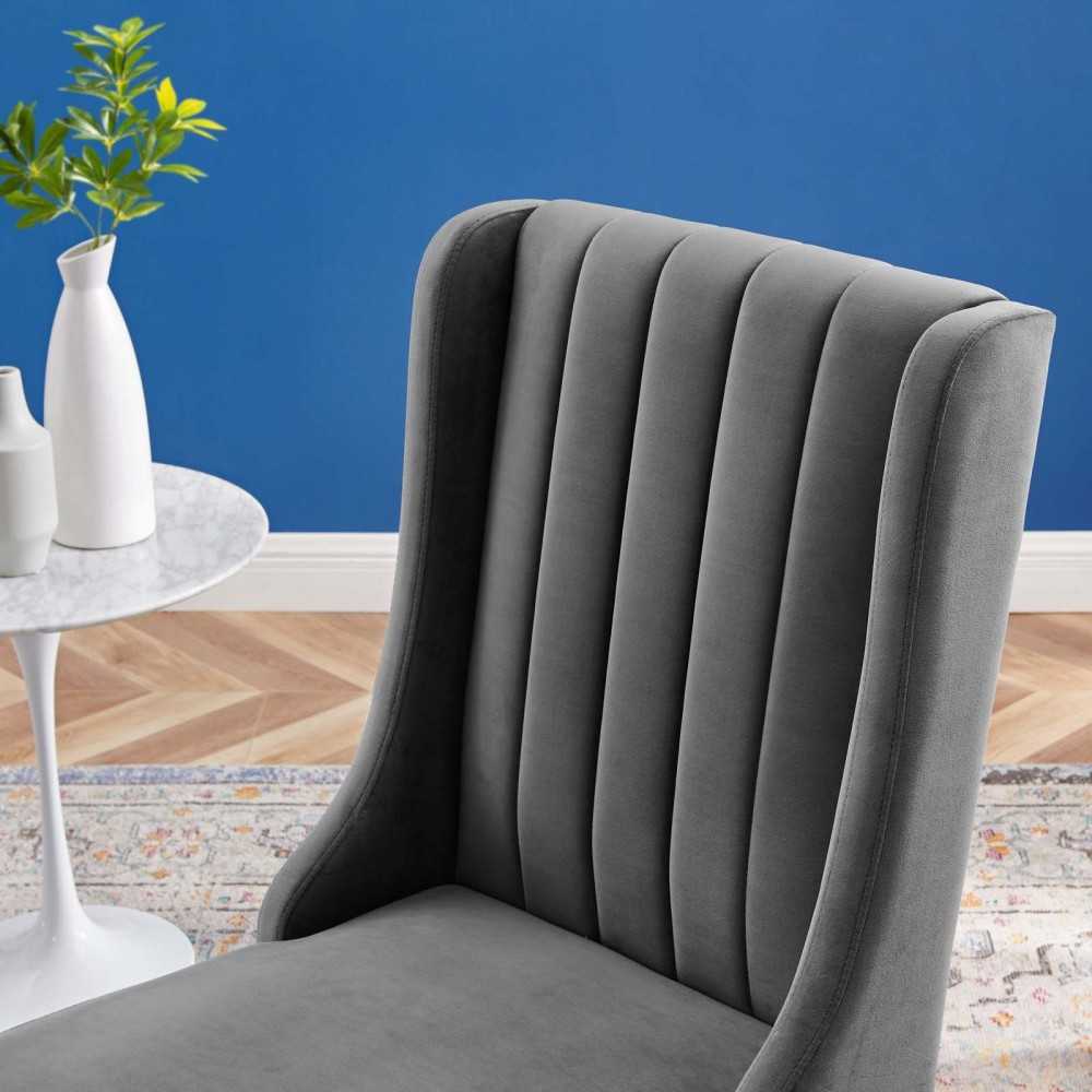 Renew Parsons Performance Velvet Dining Side Chairs - Set of 2, Gray