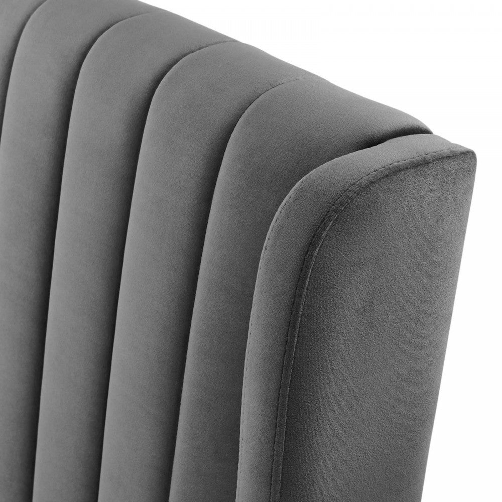 Renew Parsons Performance Velvet Dining Side Chairs - Set of 2, Gray