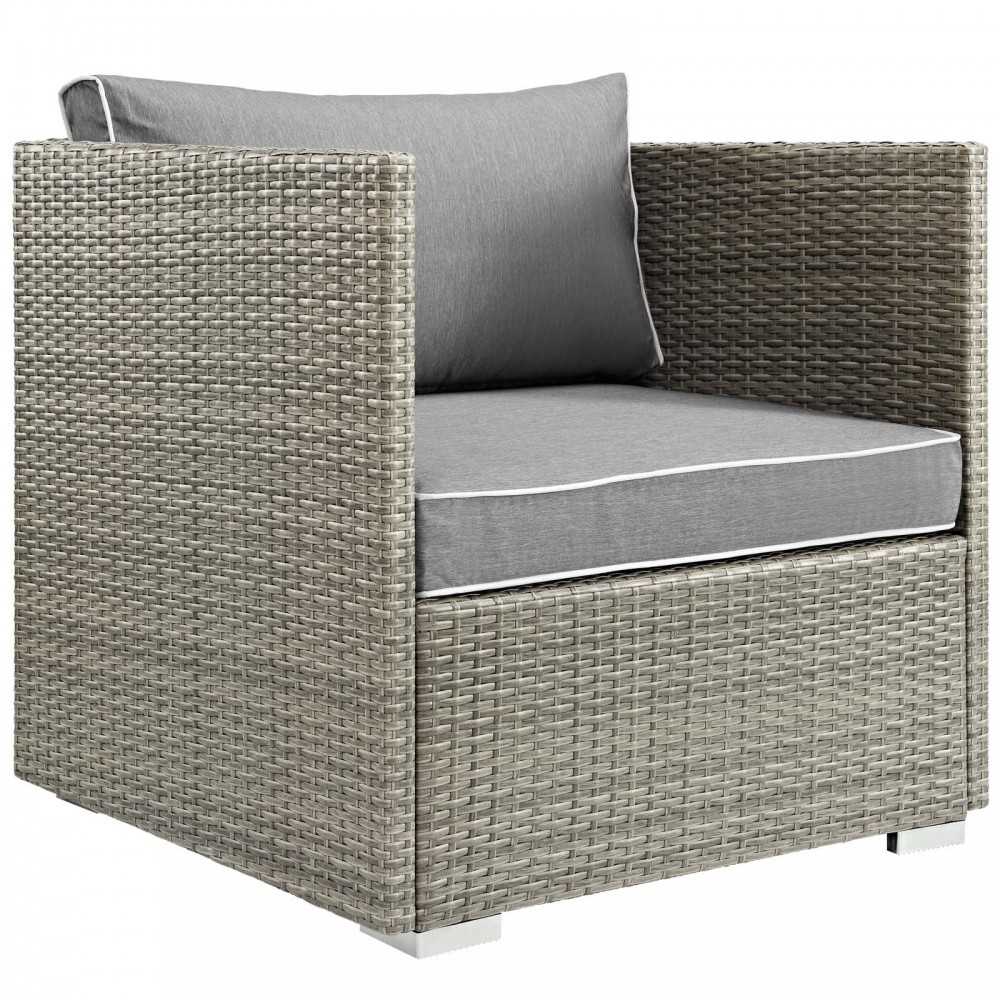 Repose 8 Piece Outdoor Patio Sectional Set, Light Gray Gray, EEI-3008-LGR-GRY-SET