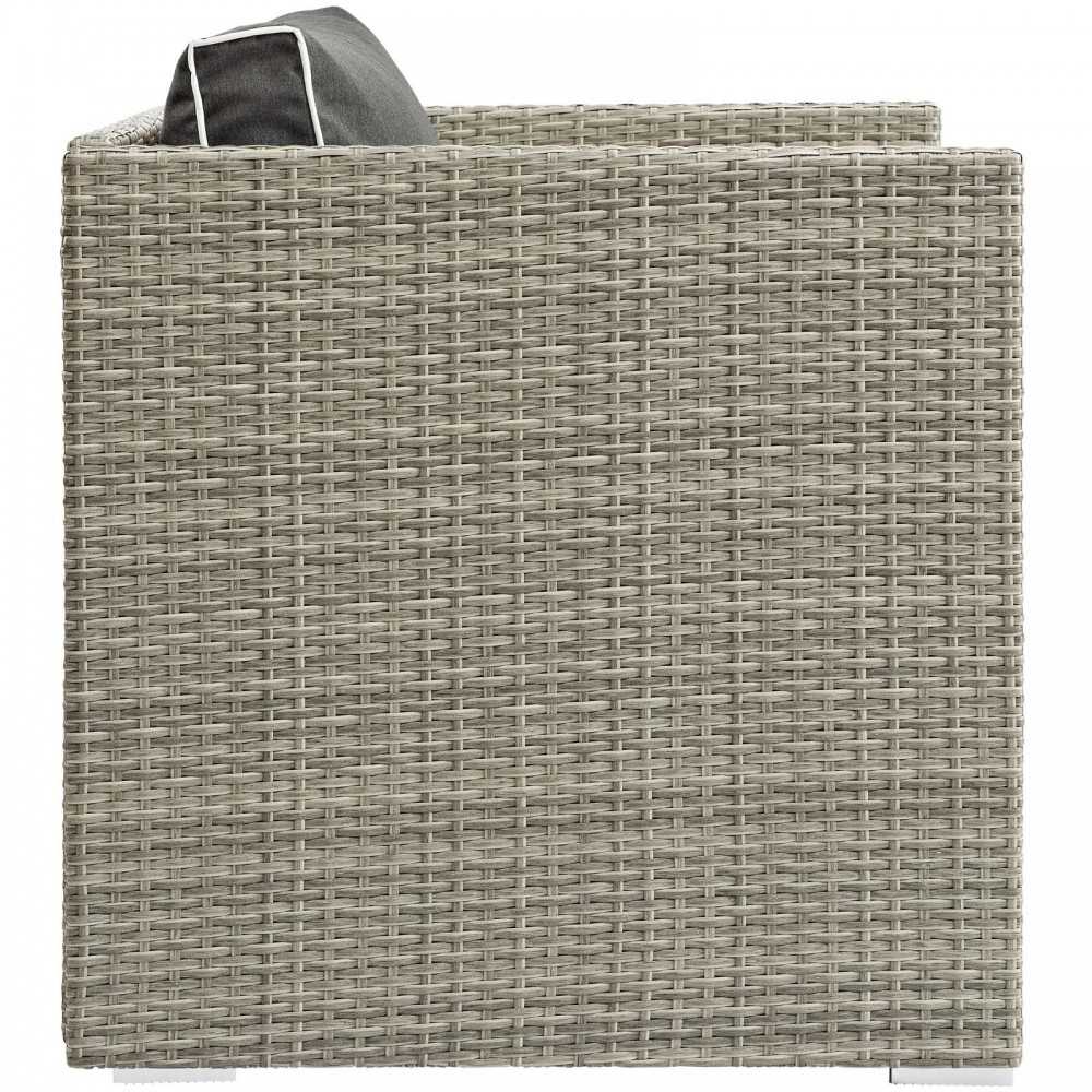 Repose Outdoor Patio Armchair, White, EEI-2960-LGR-CHA