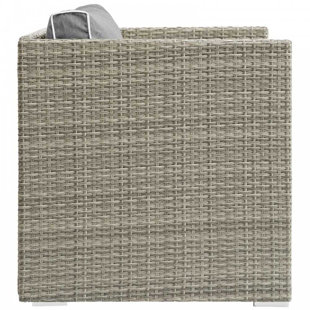 Repose Outdoor Patio Armchair, White, EEI-2960-LGR-GRY