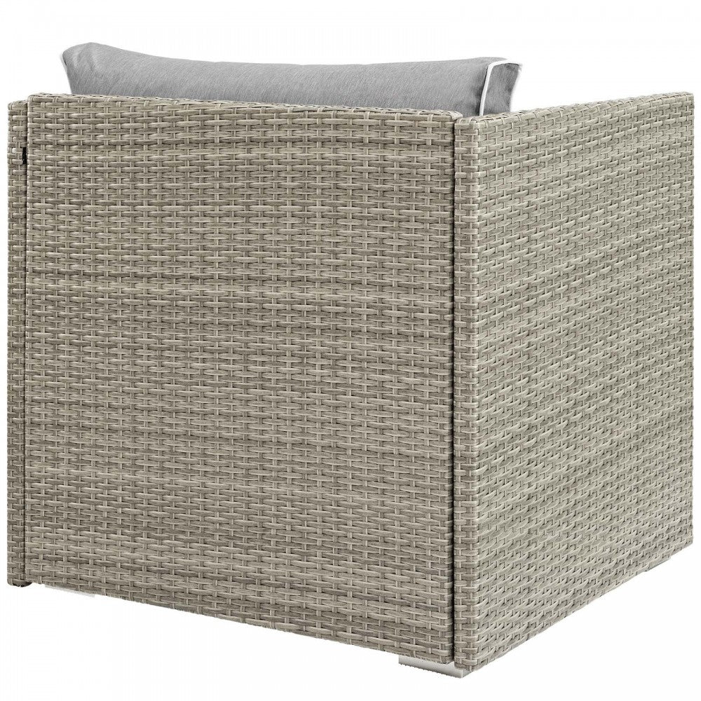 Repose Outdoor Patio Armchair, White, EEI-2960-LGR-GRY