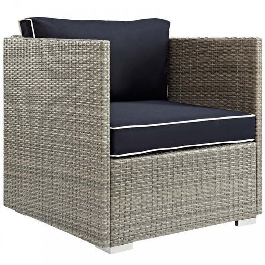 Repose Outdoor Patio Armchair, White, EEI-2960-LGR-NAV
