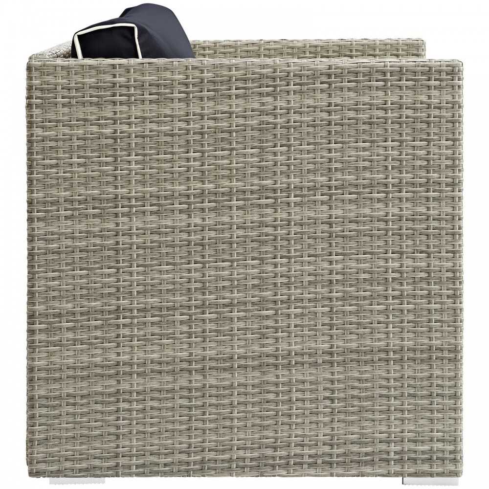 Repose Outdoor Patio Armchair, White, EEI-2960-LGR-NAV