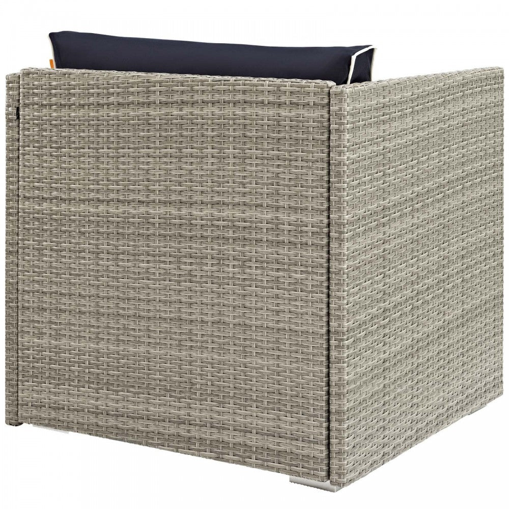 Repose Outdoor Patio Armchair, White, EEI-2960-LGR-NAV