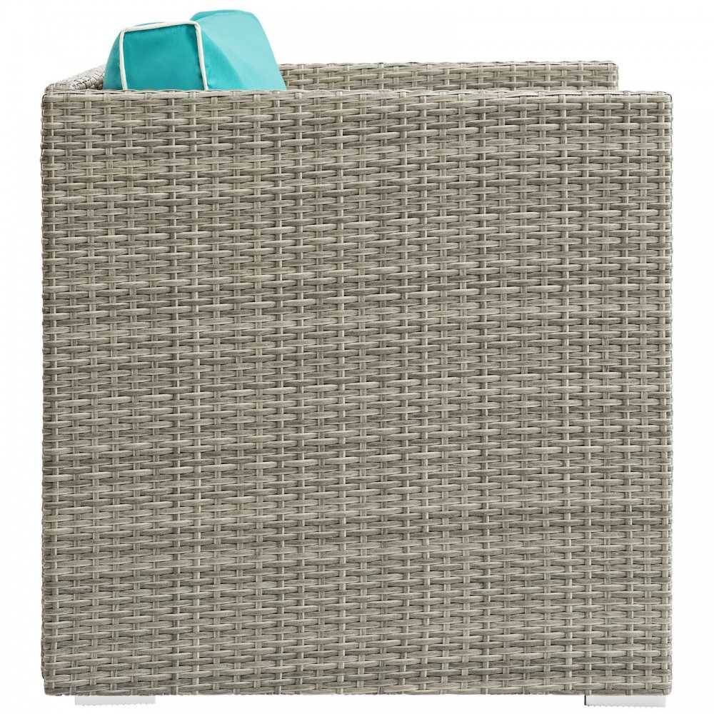 Repose Outdoor Patio Armchair, White, EEI-2960-LGR-TRQ