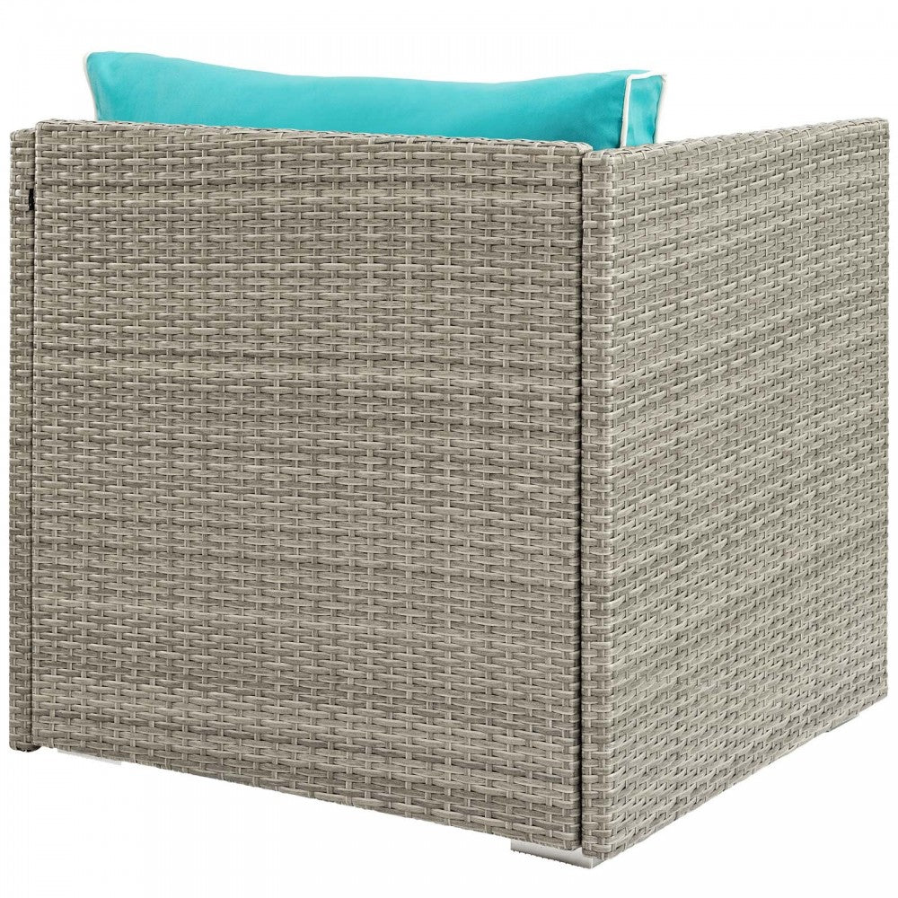 Repose Outdoor Patio Armchair, White, EEI-2960-LGR-TRQ