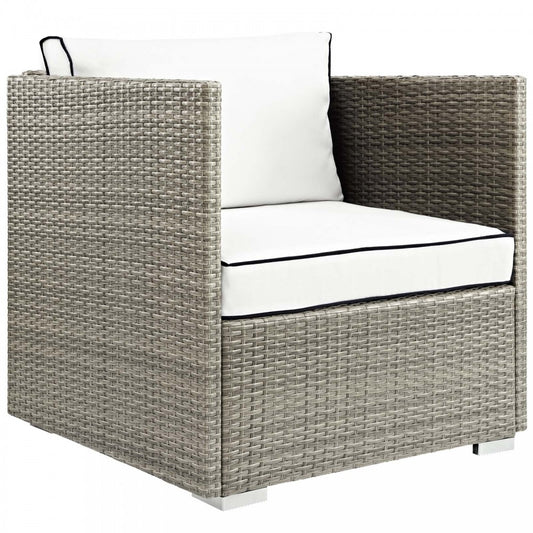 Repose Outdoor Patio Armchair, White, EEI-2960-LGR-WHI