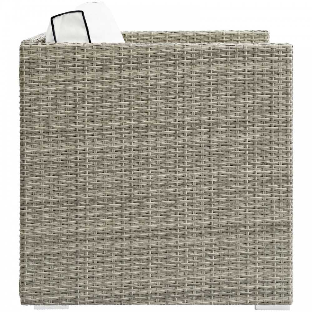 Repose Outdoor Patio Armchair, White, EEI-2960-LGR-WHI