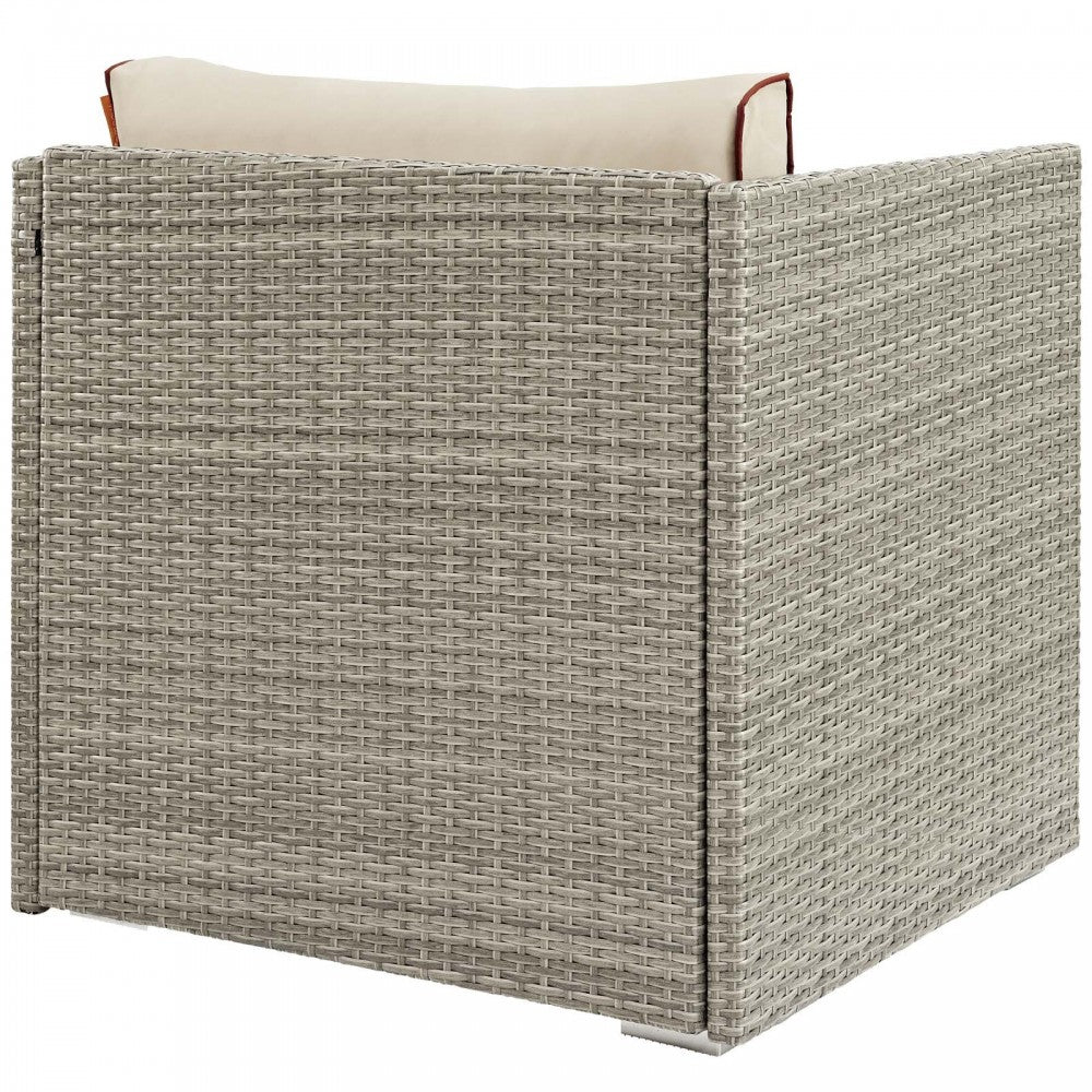 Repose Outdoor Patio Armchair, White, EEI-2960-LGR-BEI