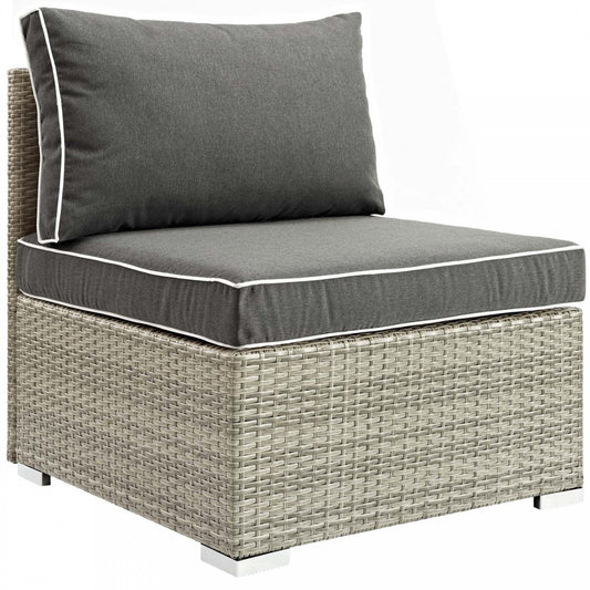 Repose Outdoor Patio Armless Chair, White, EEI-2958-LGR-CHA