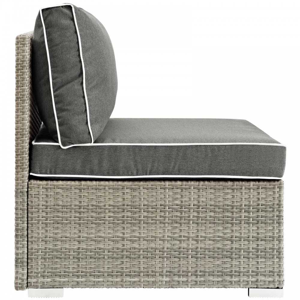 Repose Outdoor Patio Armless Chair, White, EEI-2958-LGR-CHA