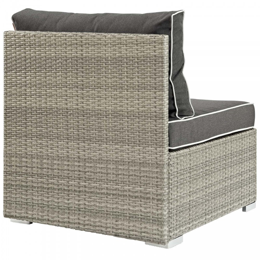 Repose Outdoor Patio Armless Chair, White, EEI-2958-LGR-CHA
