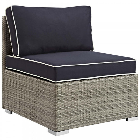 Repose Outdoor Patio Armless Chair, White, EEI-2958-LGR-NAV