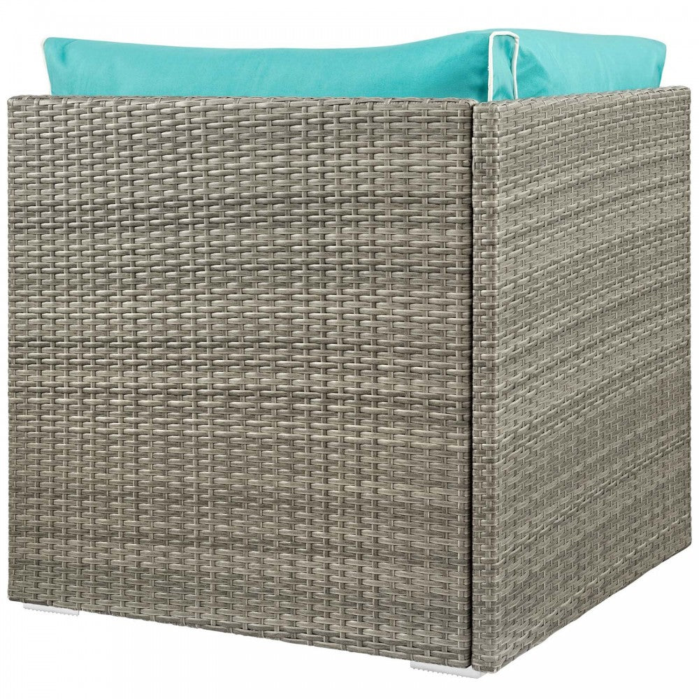 Repose Outdoor Patio Corner, Gray, EEI-2956-LGR-TRQ