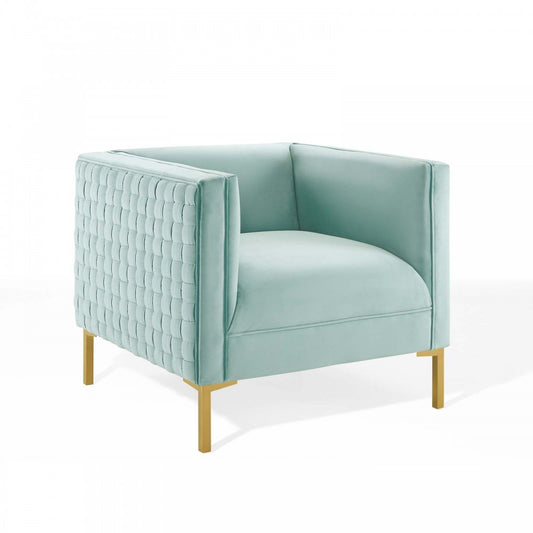 Resonate Performance Velvet Armchair, Mint