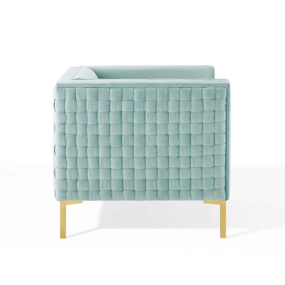 Resonate Performance Velvet Armchair, Mint