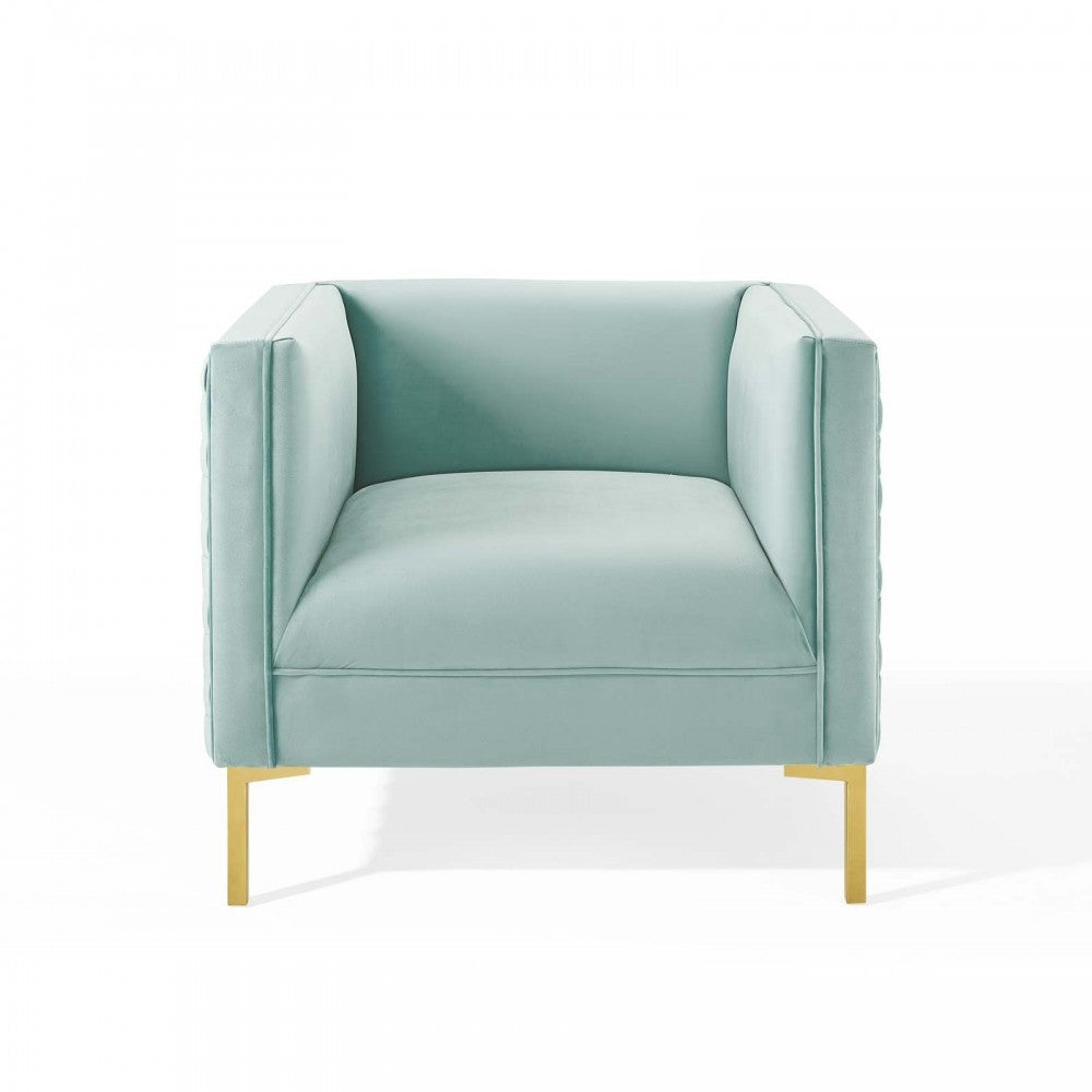 Resonate Performance Velvet Armchair, Mint
