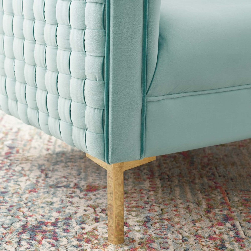 Resonate Performance Velvet Armchair, Mint