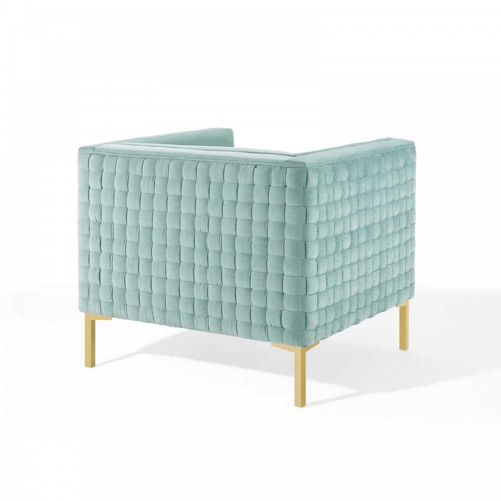 Resonate Performance Velvet Armchair, Mint
