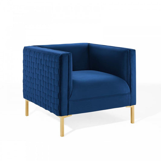 Resonate Performance Velvet Armchair, Navy