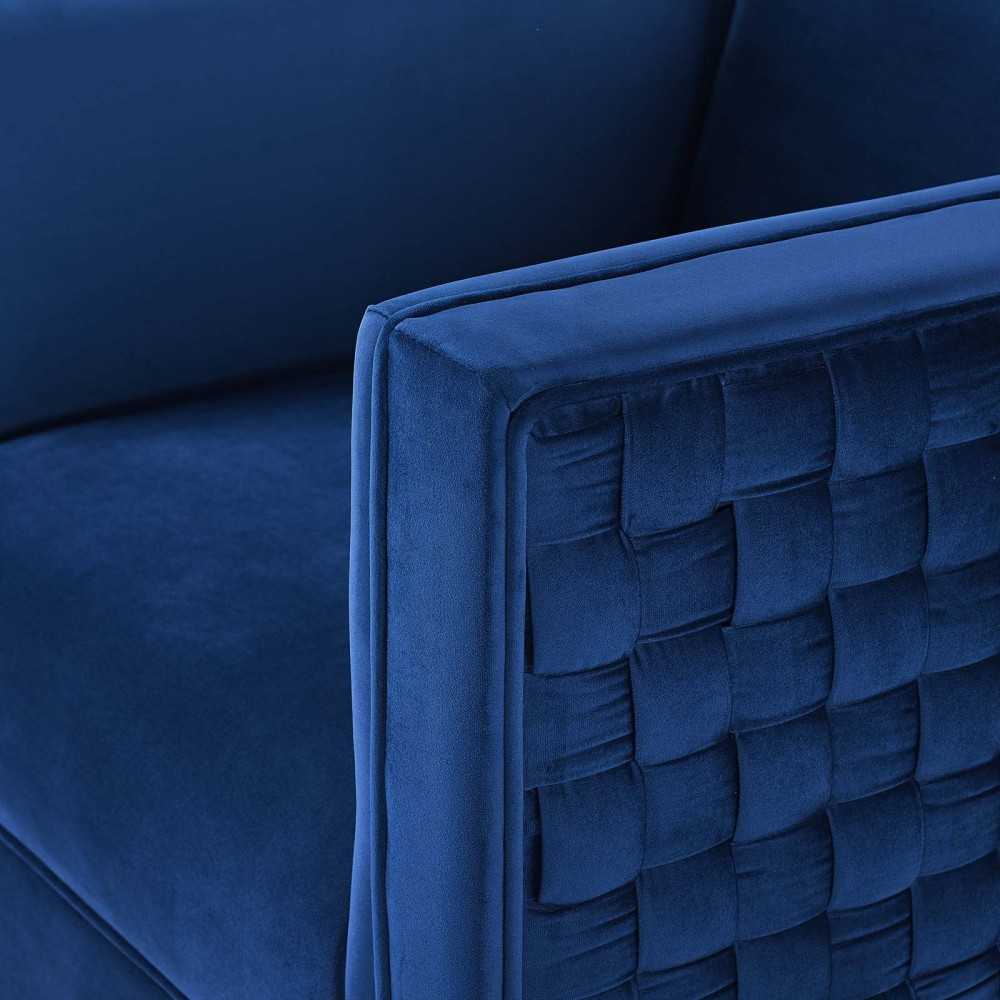 Resonate Performance Velvet Armchair, Navy