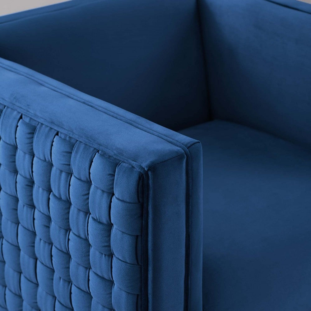 Resonate Performance Velvet Armchair, Navy