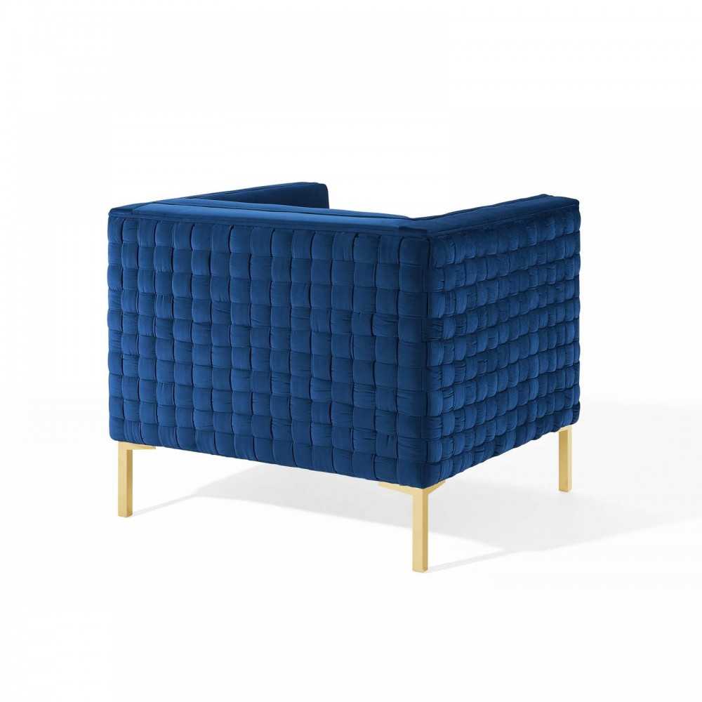 Resonate Performance Velvet Armchair, Navy