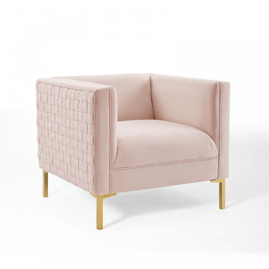 Resonate Performance Velvet Armchair, Pink