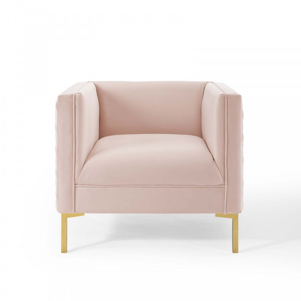 Resonate Performance Velvet Armchair, Pink